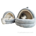 lit de chat en peluche lit pour animaux de compagnie gris boule en peluche